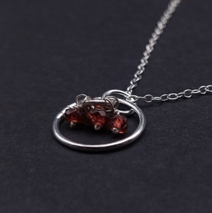 Garnet Cluster Necklace