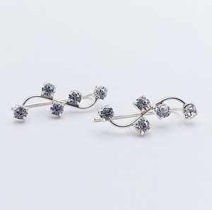 Silver & Crystal Ear Pin Silver & Crystal Ear Pin