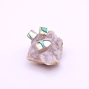 Silver Earrings with Abalone