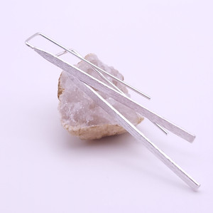 Silver Matt Hook Earrings