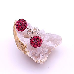 Crystal Ball Stud Earrings Light Siam