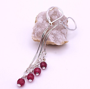 Garnet Tassel Earrings