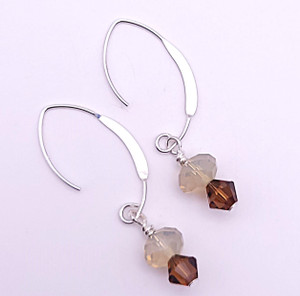 Topaz and Sand Opal Crystal Earrings