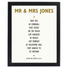 Mr & Mrs Personalised List Framed Poster