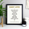 Daddy Loves Personalised List of Love Poster