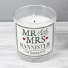 Personalised Mr & Mrs Scented Candle