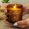 Personalised Scented Man Candle in Glass Amber Jar