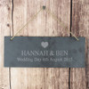 Engraved Heart Design Slate Wedding Sign