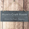 Personalised Slate Mum's Craft Room Door Plaque