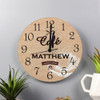 Personalised Glass Kitchen Wall Clock with a Cafe Design