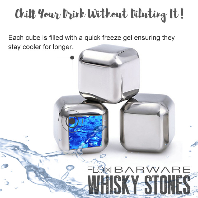 Stainless Steel Whisky Stones x 6 The Kitchen Gift Company