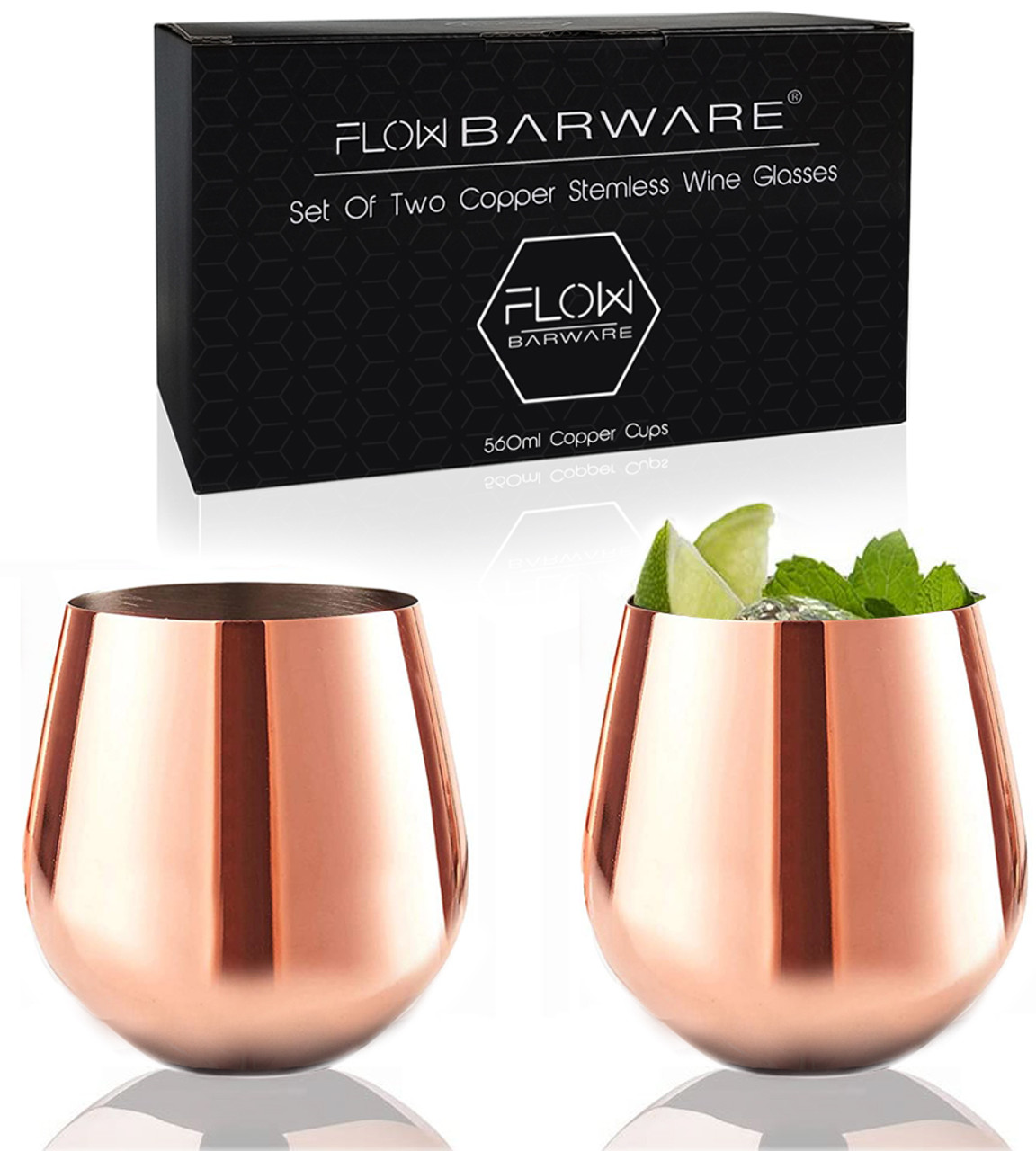 Vinglace Copper Stemless Wine Glass