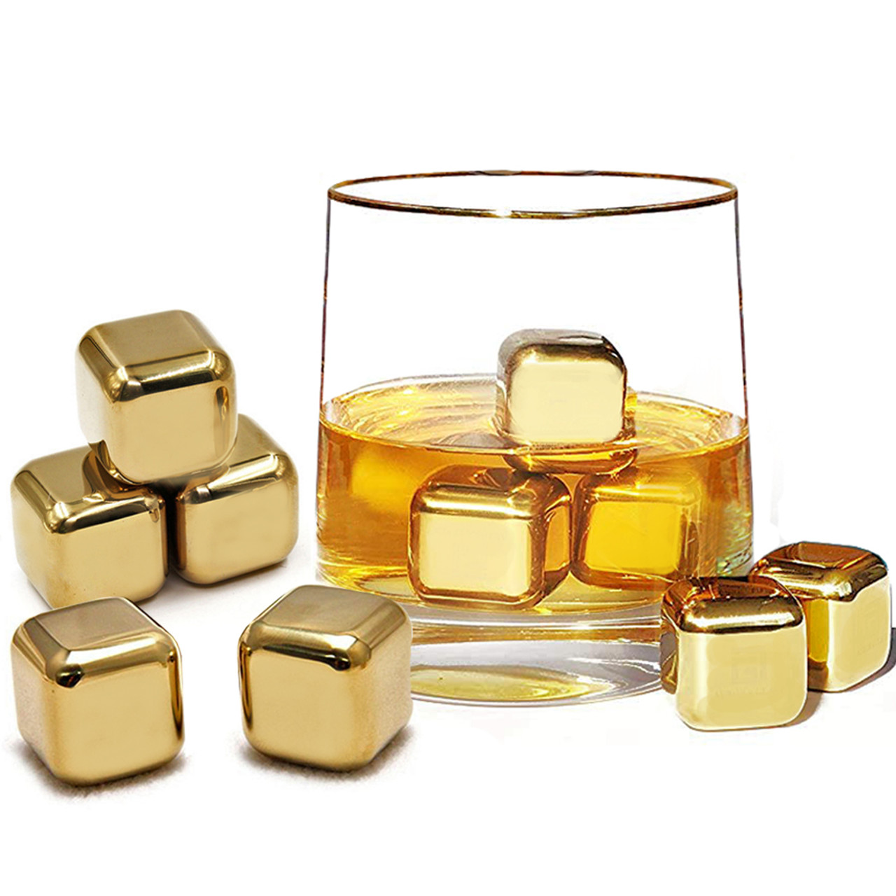 Whiskey Glasses Luxury Set Reusable Ice Cubes Stone for Whisky