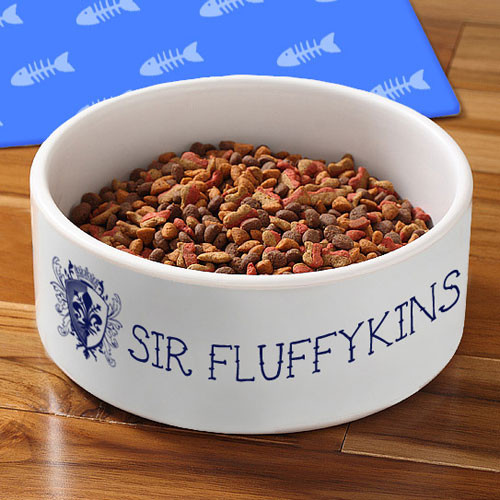 Personalised "Sir" Ceramic Cat Food Bowl The Kitchen Gift Company
