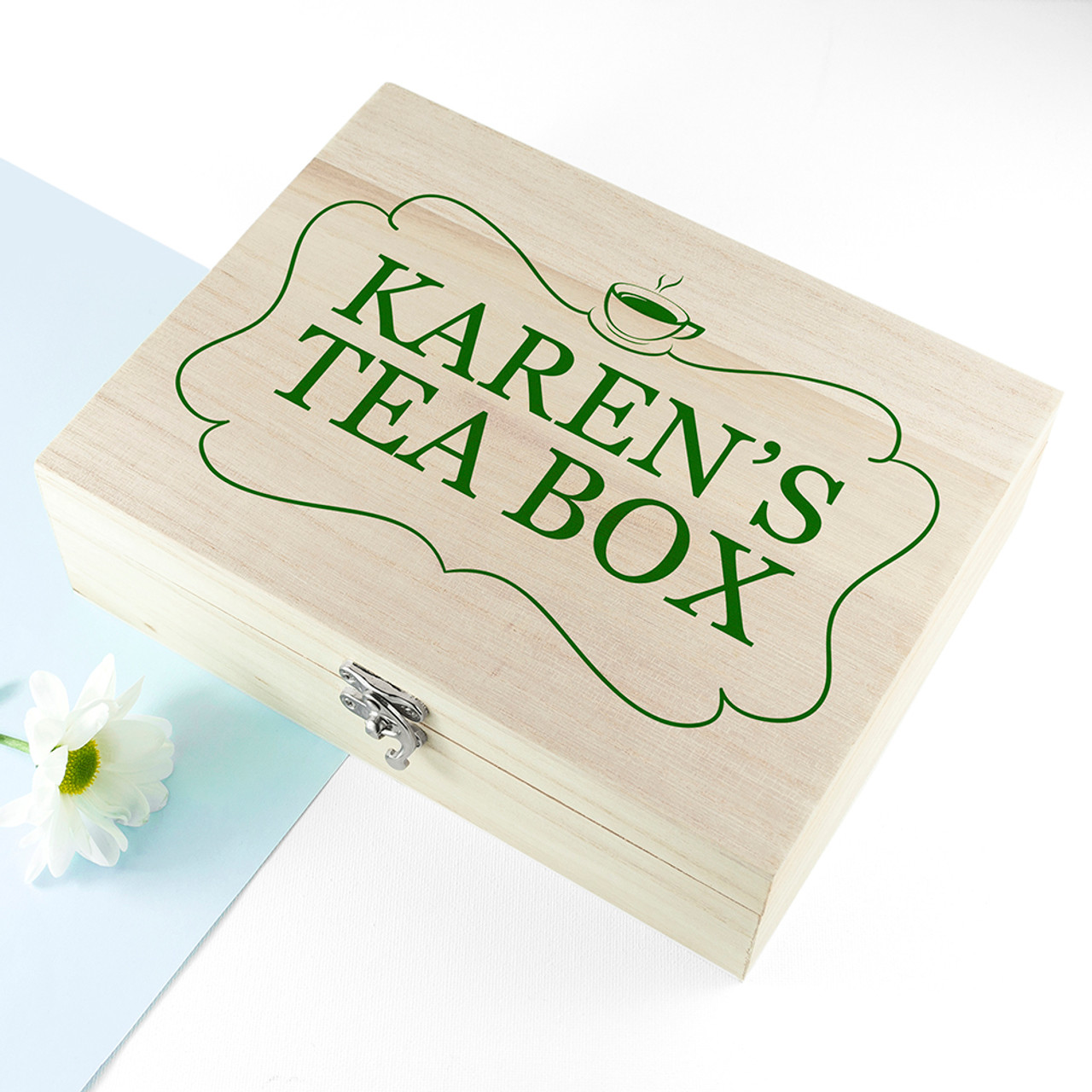 Personalised Wooden Tea Box with Pukka Teas The Kitchen Gift Company