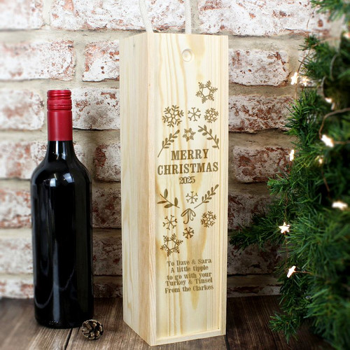 Personalised Merry Christmas Bottle Gift Box