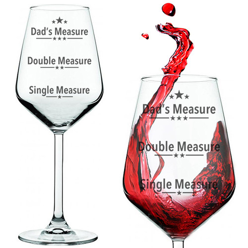 Dads Measure Funny Wine Glass