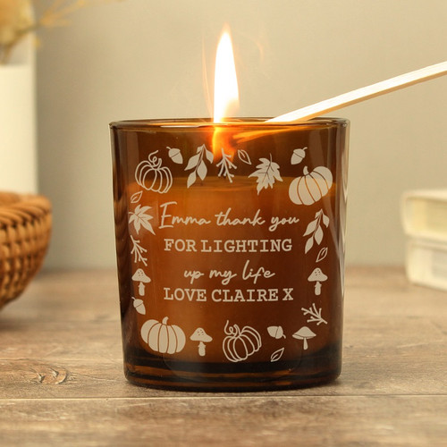Personalised Scented Candle with Pumpkin Design