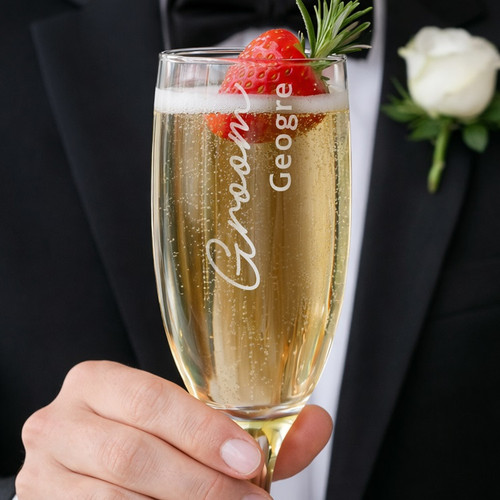 Personalised Champagne Flute for Groom
