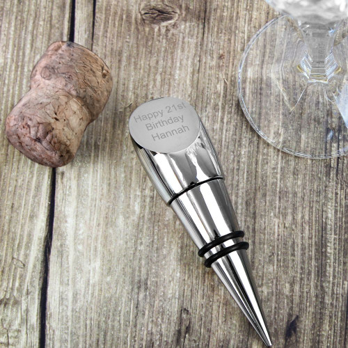 Personalised Silver Wine Stopper