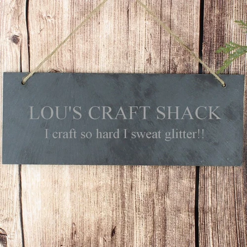 Personalised Slate Craft Shack Door Sign