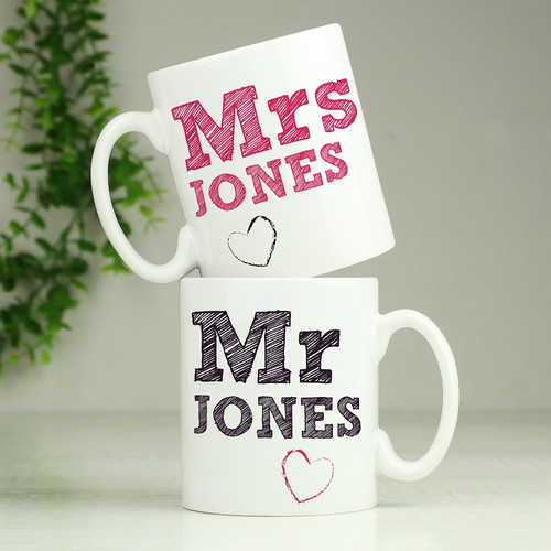 Personalised Set of 2 Ceramic Mugs