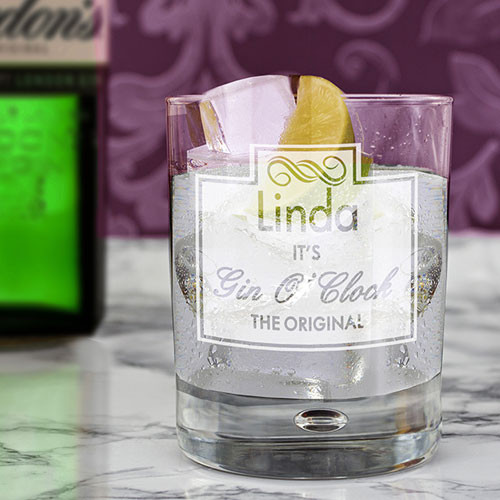 Custom Gin and Tonic Glass Etched Cocktail Glass, Gin Glasses, Gin Gifts,  Personalized Lowball Glass 