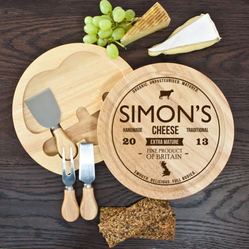 Personalised Cheese and Knife Set