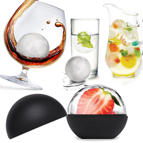 Helpcook Ice Ball Molds 4 Pack,Whiskey Ice Mold,Silicone Sphere Ice Molds  with Built-in Funnel,Large Round Ice Cube Molds Ice Ball Maker Makes 2.5