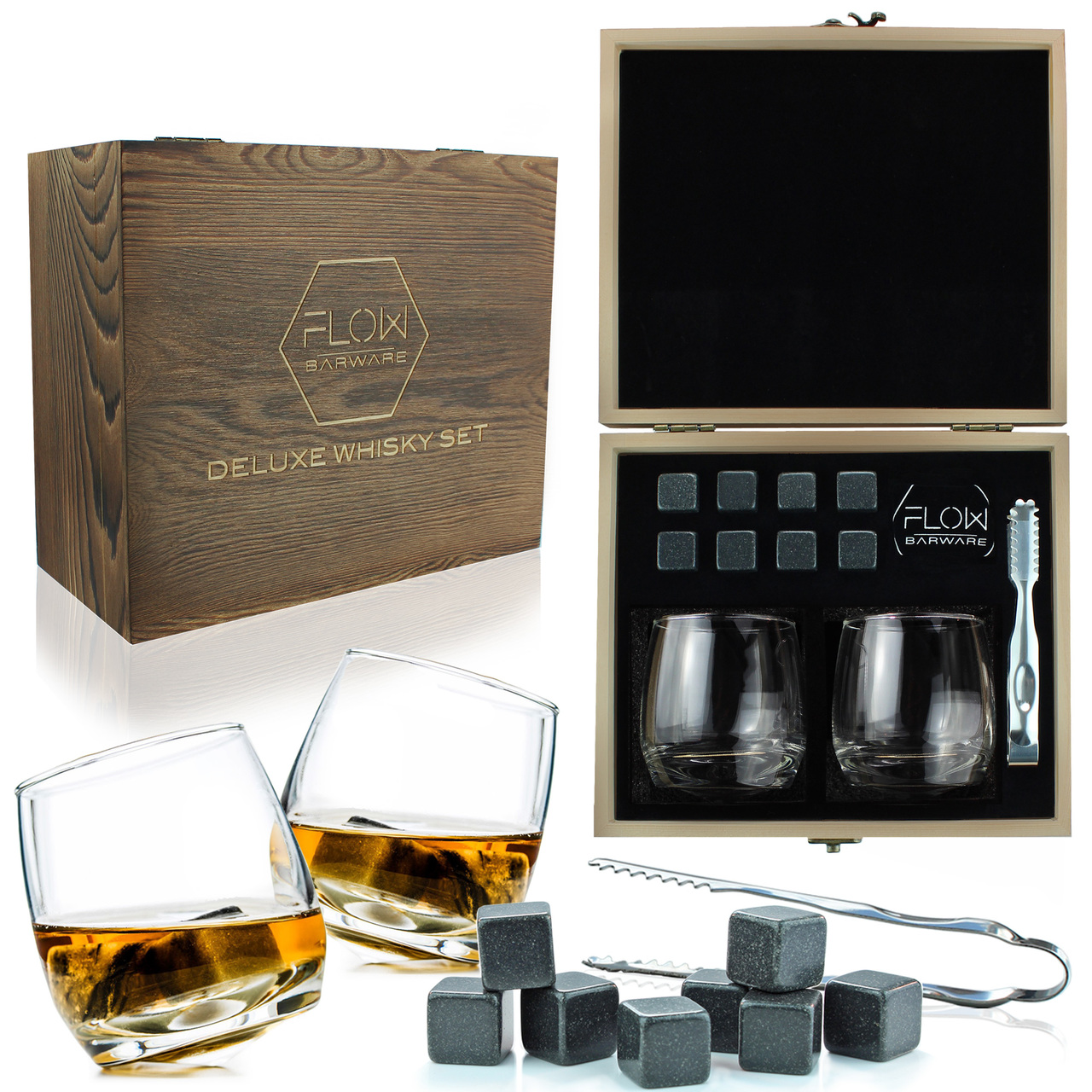 Rocking Whisky Glass & Ice Ball Set – FLOW Barware®