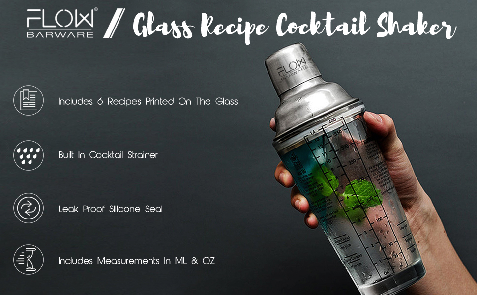 glass cocktail shaker