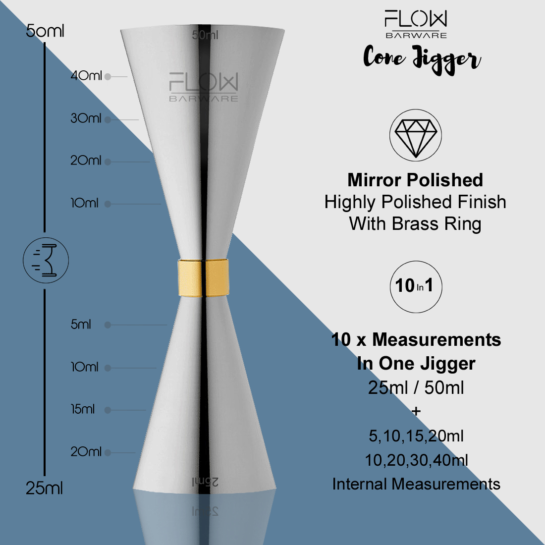 15/30ml 25/50ml Stainless Steel Cocktail Cup Drink Mixer Jigger