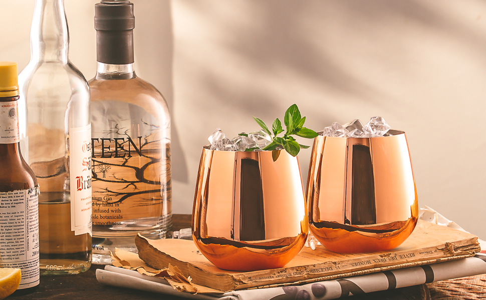 Copper Stemless Wine Glass (Set of 2) - The VinePair Store