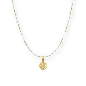 STAR & NEW MOON PENDANT NECKLACE CHAIN