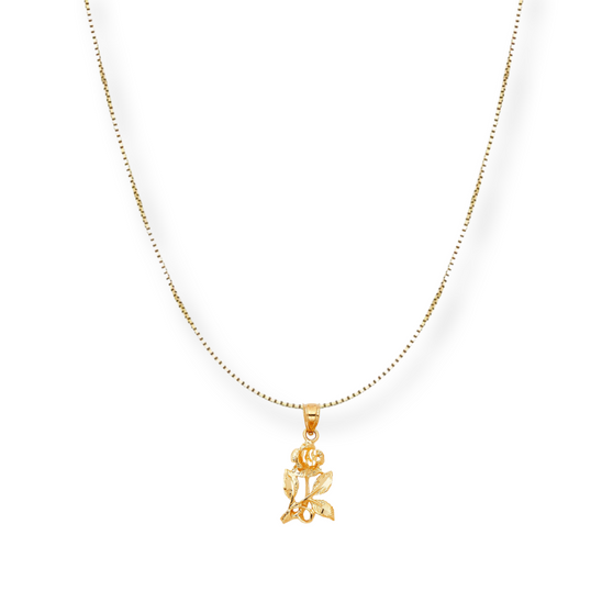 NIGHTINGALE ROSE PENDANT CHAIN NECKLACE