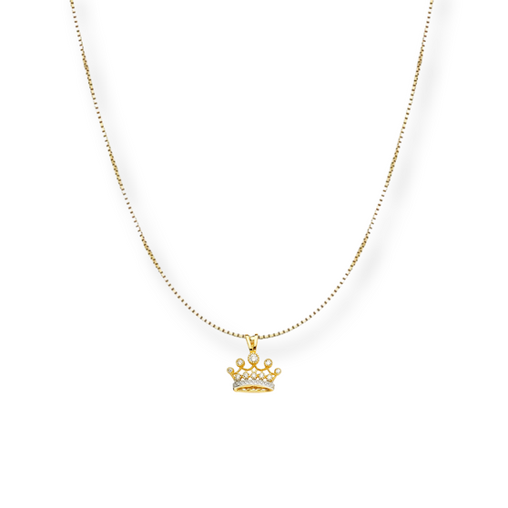 CORONATION CROWN PENDANT CHAIN NECKLACE