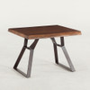 side table with wooden top and steel base