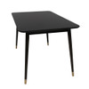 turned side view of dining table