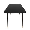 straight on side view of dining table