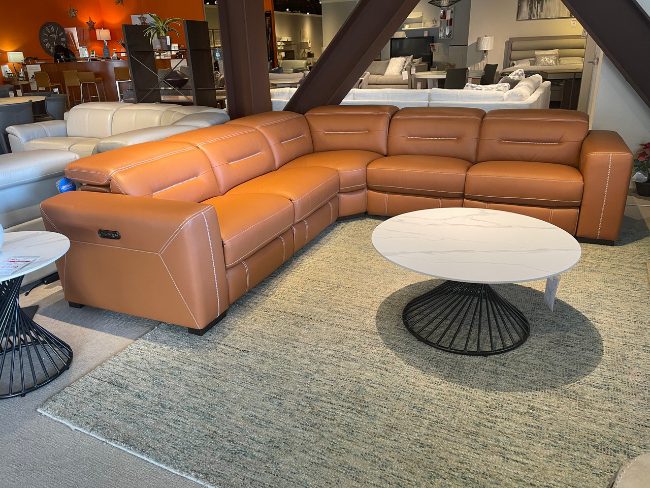 Northam Pcs Power Recliner Sectional Sofa Caramel Ana