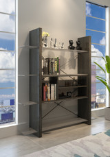 Steel Wood 4 Shelves Bookcases