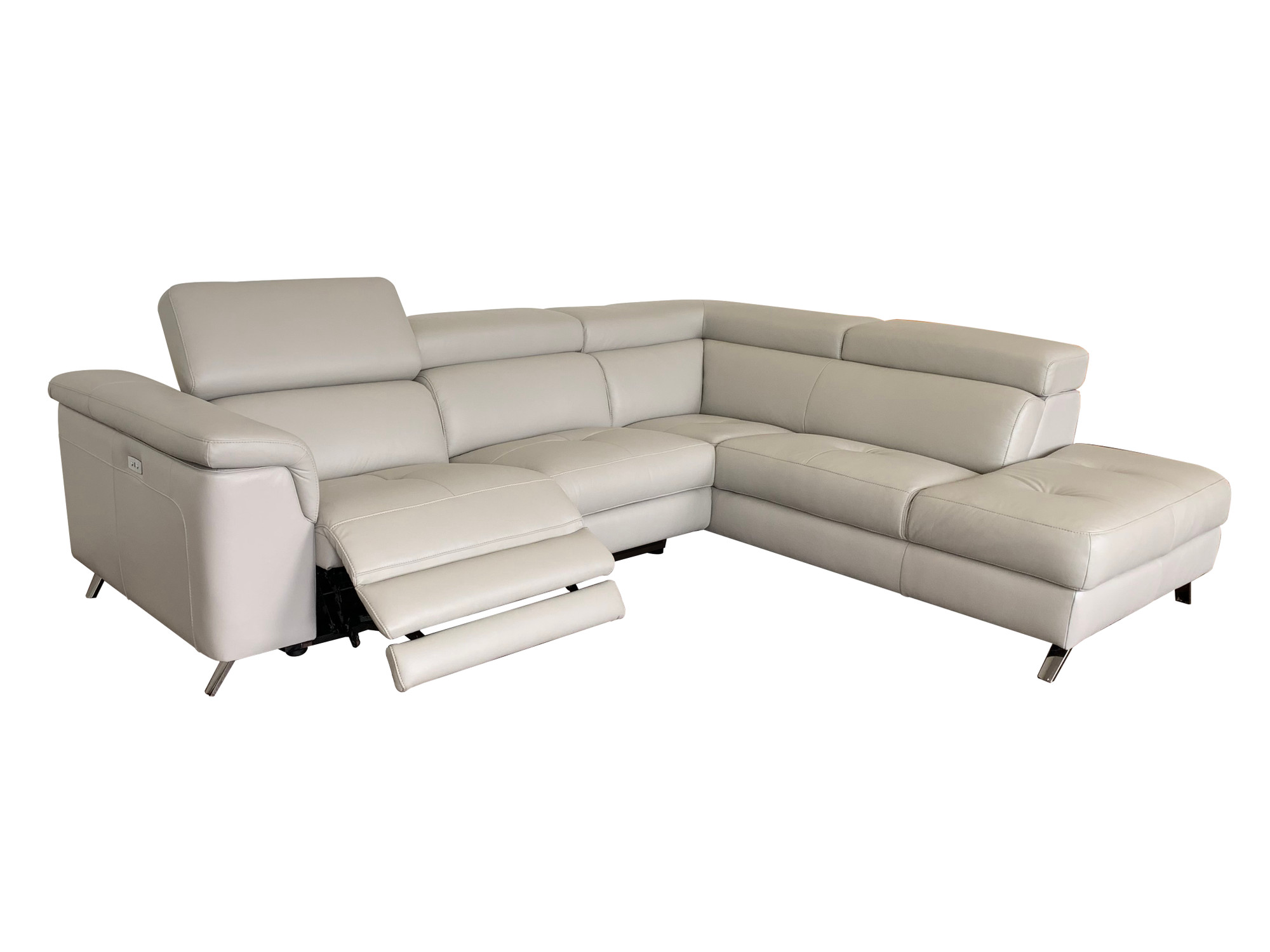 Metro 3pcs Leather Power Recliner Sectional