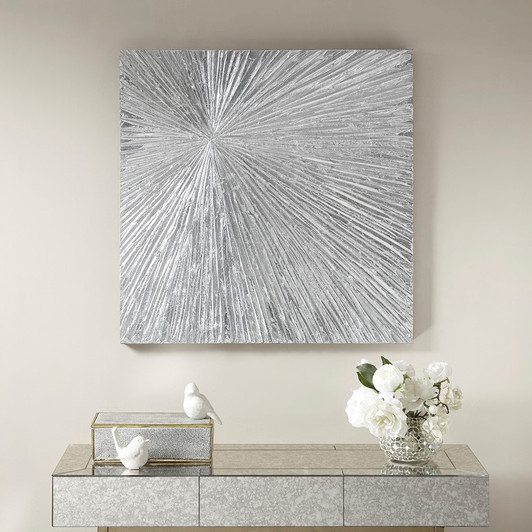 Sunburst Silver Resin Dimensional Palm Box