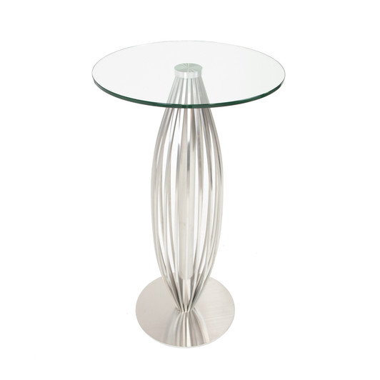 modern sleek bar table featuring glass and steel modern sleek bar table featuring glass and steel