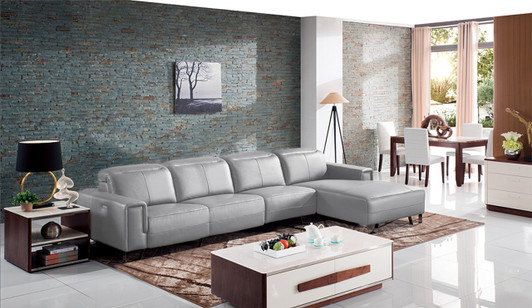 Endora Leather Power Sectional