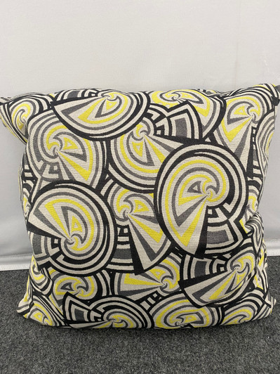 Yellow Geometric Circle Feather Fill Pillow
