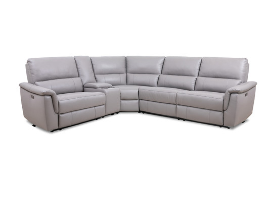 Charlene 5 Pcs Leather Sectional with 2 Power Recliner