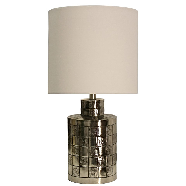 Knox Checkerboard Embossed Design Metal Base Table Lamp