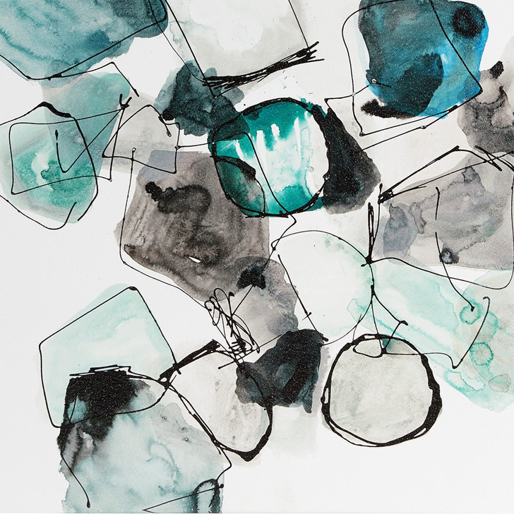 River Rocks Blue Gel Coated Canvas