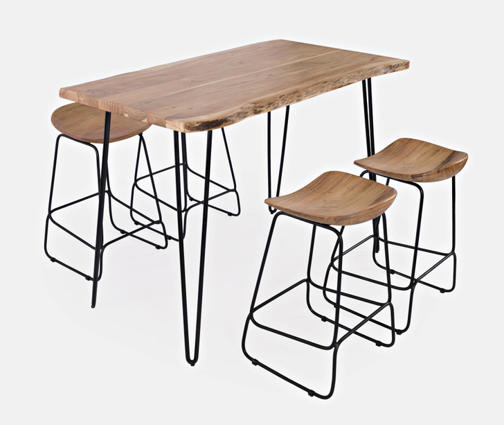 Tioga Acacia Wood Backless Stool